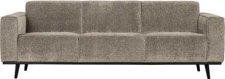 BePureHome Statement 3-Zits Bank - Brede Platte Rib - Clay - 77x230x93 Zwart - N.v.t.