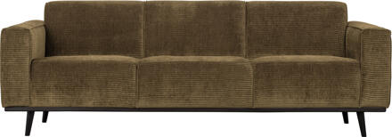 BePureHome Statement 3-Zits Bank - Brede Platte Rib - Rock - 77x230x93 Zwart - N.v.t.