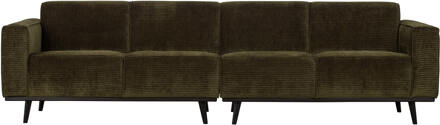 BePureHome Statement 4-zits Bank - Brede Platte Rib - Warm Groen - 77x280x93 - N.v.t.