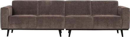 BePureHome Statement 4-Zits Bank - Rib - Taupe - 77x280x93 Bruin