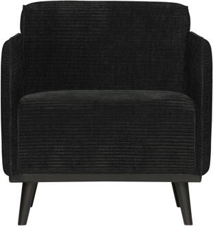 BePureHome Statement Fauteuil Met Arm - Ribstof - Graphite - 77x72x93 Zwart - N.v.t.