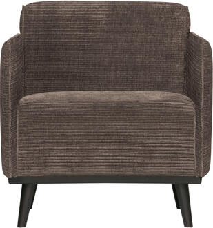 BePureHome Statement Fauteuil Met Arm - Ribstof - Taupe - 77x72x93 - N.v.t.