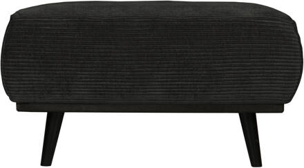 BePureHome Statement Hocker - Brede Platte Rib - Graphite - 40x80x55 Zwart - N.v.t.