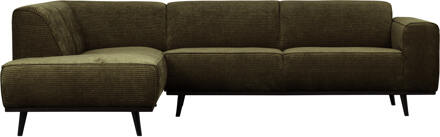 BePureHome Statement Hoekbank Links - Ribstof - Groen - 77x274x210 - N.v.t.