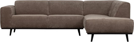 BePureHome Statement Hoekbank Rechts - Rib - Taupe - 77x274x210