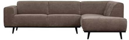 BePureHome Statement Hoekbank Rechts - Rib - Taupe - 77x274x210