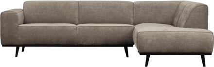 BePureHome Statement Hoekbank Rechts - Ribstof - Clay - 77x274x210 Zwart - N.v.t.