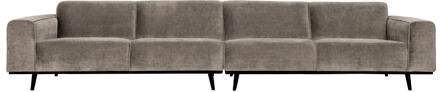 BePureHome Statement XL 4-zits Bank - Brede Platte Rib - Clay - 77x372x93 Zwart - N.v.t.