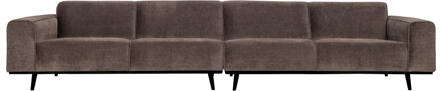 BePureHome Statement XL 4-zits Bank - Brede Platte Rib - Taupe - 77x372x93 - N.v.t.