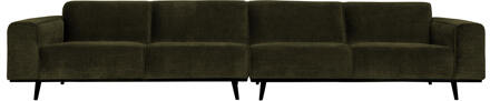 BePureHome Statement XL 4-zits Bank - Brede Platte Rib - Warm Groen - 77x372x93 - N.v.t.