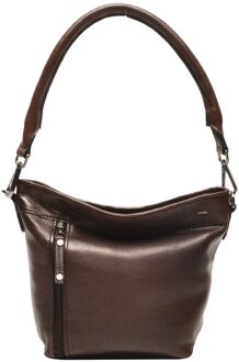 Berba Lucca Bucket Small chocolate damestas Bruin - H 27 x B 21 x D 8 cm