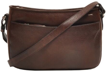 Berba Lucca Crossbody chocolate damestas Bruin - H 15 x B 28 x D 4 cm