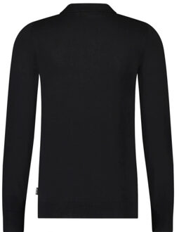 Berend 19478 black gebreidde polo Zwart - L