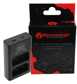 Berenstargh Dual LCD USB Charger Olympus BLX-1 OM-1