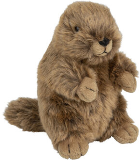 Berg Marmot pluche knuffel - 18 cm - bruin - dieren knuffels cadeau - Knuffeldier