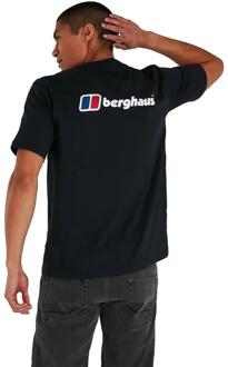 Berghaus Heren organisch T-shirt met voor- en achterkant met logo in zwart