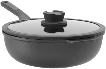 BergHOFF BFF wok+deksel+greep 28cm St+ Pan Zwart