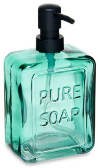 Berilo Luxe zeeppompje/dispenser PURE - groen transparant - glas - 18 x 10 cm - 570 ml