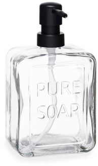 Berilo Luxe zeeppompje/dispenser PURE - helder transparant - glas - 18 x 10 cm - 570 ml