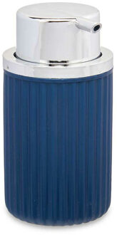 Berilo Luxe zeeppompje/dispenser Roma - blauw/zilver - kunststof - 8 x 15 cm - 420 ml