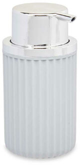 Berilo Luxe zeeppompje/dispenser Roma - lichtgrijs/zilver - kunststof - 8 x 15 cm - 420 ml