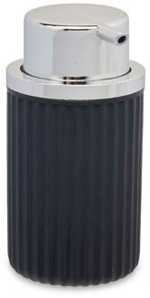 Berilo Luxe zeeppompje/dispenser Roma - zwart/zilver - kunststof - 8 x 15 cm - 420 ml