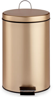 Berilo Pedaalemmer - metaal - 7 liter - goudkleurig - 30 cm - prullenbak