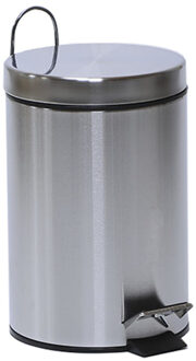 Berilo Pedaalemmer - zilverkleurig - 3 l - 17 x 25 cm - Pedaalemmers