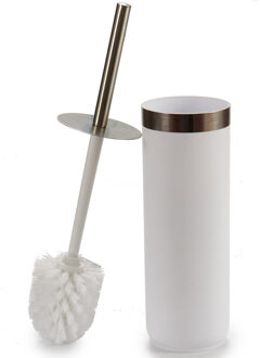 Berilo Toiletborstel wit kunststof met RVS handvat 38,5 cm - Wc-borstels - Toiletborstels