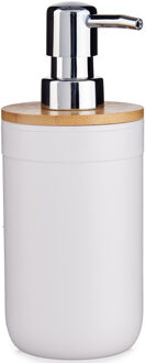 Berilo Zeeppompje/dispenser - 17 cm - kunststof - wit - 350 ml - navulbaar - keuken/toilet/badkamer