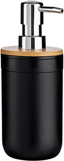 Berilo Zeeppompje/dispenser - kunststof - zwart - 350 ml - navulbaar - keuken/toilet/badkamer