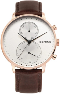Bering 13242-564 - Horloge - Leer - Zilverkleurig - 42 mm