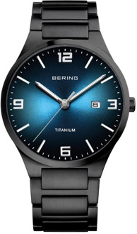 Bering Blauw Titanium Herenhorloge Bering , Black , Heren - ONE Size
