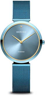 Bering Dameshorloge Charity 32 mm 3 ATM saffierglas Slim Design Armband Milanese 18132-Charity1 Bering , Blue , Dames - ONE Size
