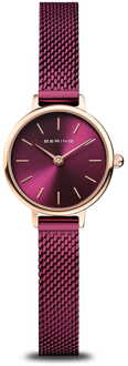 Bering Dameshorloge klassiek Roségoud met Paarse Milanese Armband 11022-969 Bering , Purple , Dames - ONE Size