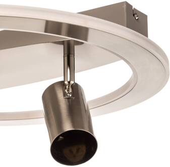 Berisha LED plafondlamp, 3-lamps, nikkel gesatineerd nikkel, mat wit