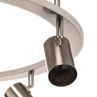 Berisha LED plafondlamp, 6-lamps, nikkel gesatineerd nikkel, mat wit