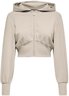 Berk Zip Hood Short Sweater Only , Beige , Dames - 134 Cm,146 Cm,122 Cm,158 Cm,110 CM