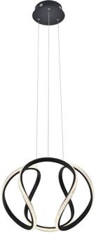 Berlin LED hanglamp, zwart, bolvormig matzwart, transparant