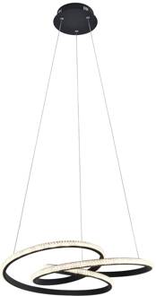 Berlin LED hanglamp, zwart, rond matzwart, transparant