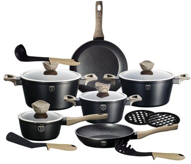 BerlingerHaus 6 delige pannenset wood zwart