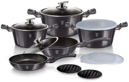 BerlingerHaus Pannenset 5-dlg carbon pro zwart