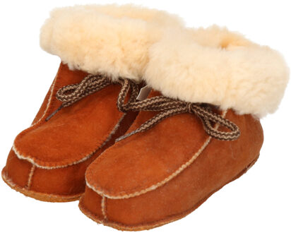 Bernardino baby/peuter pantoffels/sloffen - bruin - lamsleer met wol