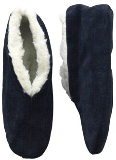 Bernardino Echte suede Spaanse sloffen dames - Navy - Maat 39