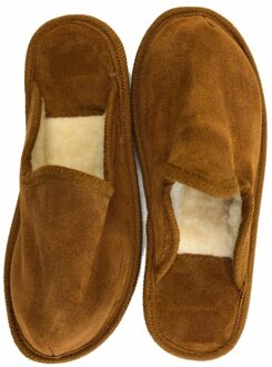 Bernardino heren slippers - pantoffels - wollen - bruin - Gevoerd