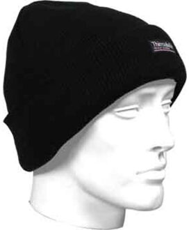Bernardino Zwarte thinsulate muts, cuff, gevoerd unisex 1 maat Veelkleurig - One size