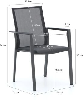 Bernstein Amberg/Menzano 160cm dining tuinset 5-delig stapelbaar - Laagste prijsgarantie! Grijs
