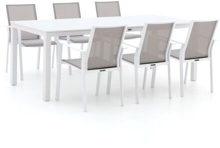 Bernstein Amberg/Menzano 220cm dining tuinset 7-delig stapelbaar - Laagste prijsgarantie! Wit