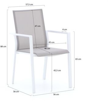 Bernstein Amberg/Veneto 220cm dining tuinset 7-delig  stapelbaar - Laagste prijsgarantie! Wit
