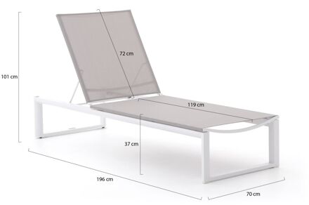 Bernstein Bonn ligbed met wiel - Laagste prijsgarantie! Wit